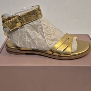 Women's Gold Ankle Strap Sandals
